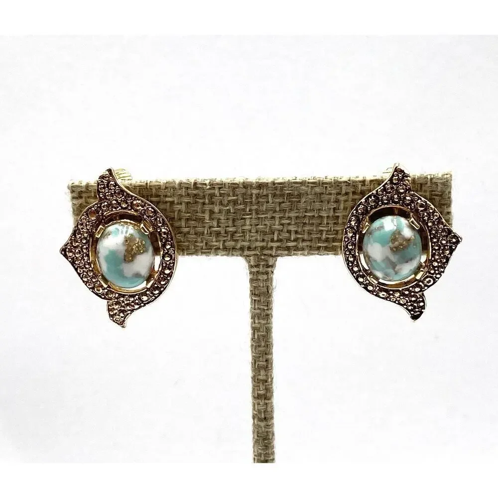 Sarah Coventry Vintage Earrings Clips Clip Ons Gold Tone Estate